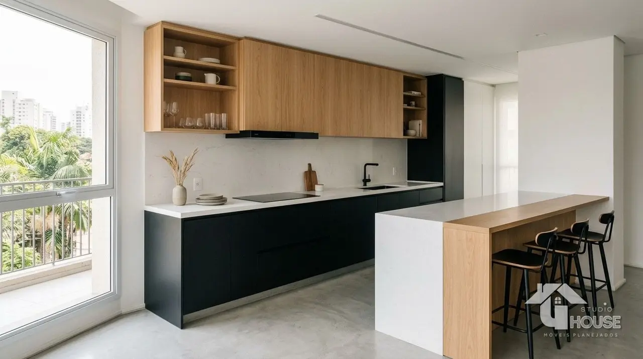 Cozinha planejada para apartamento pequeno: ideias que rendem espaço